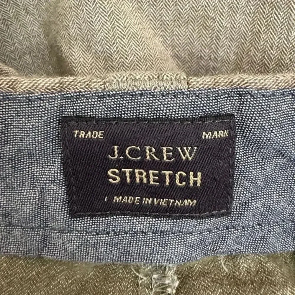 J Crew Olive Army Green Casual  Cotton Blend Flat Front Chino Sz 30 #1932